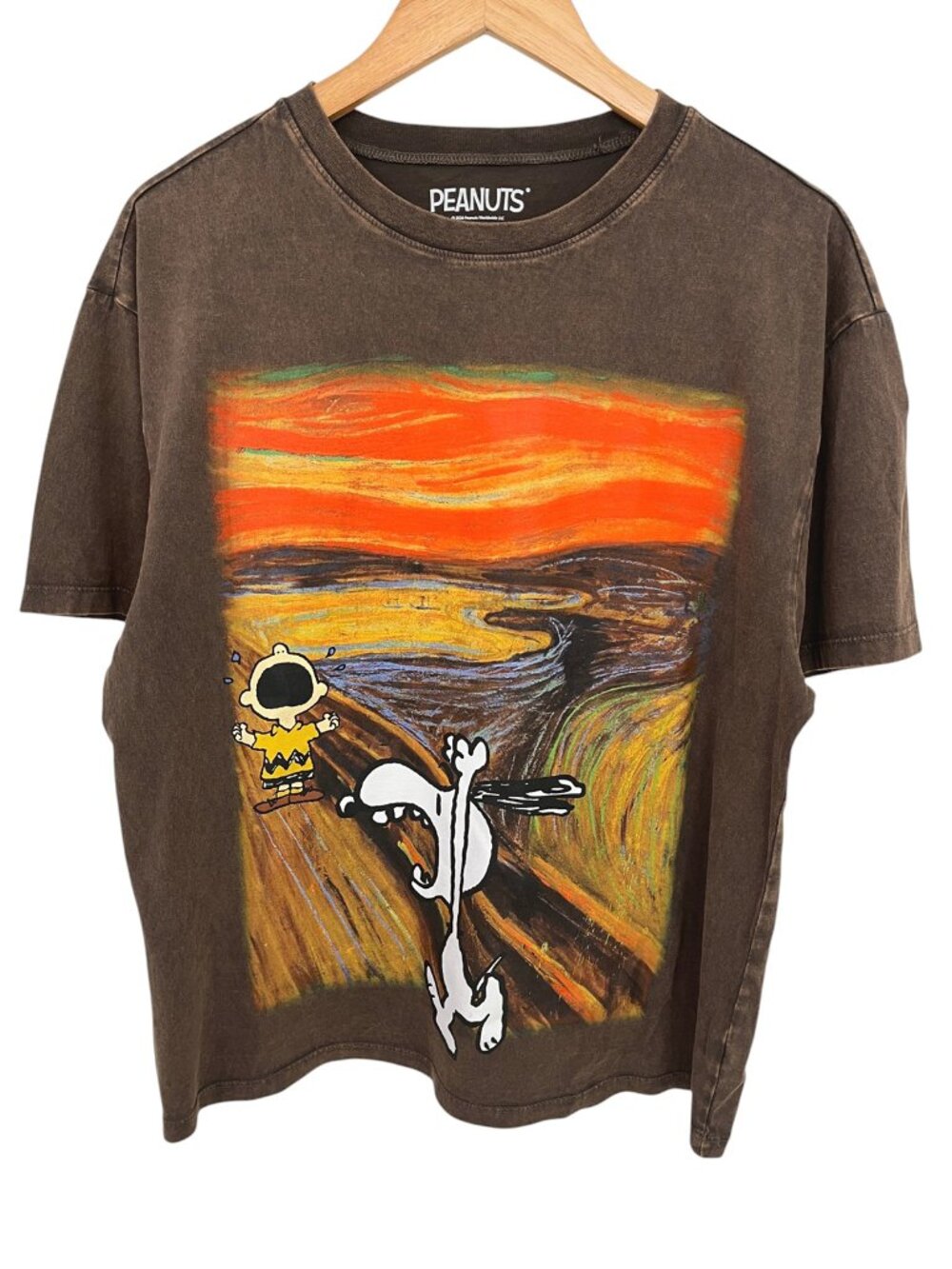 NWOT Charlie Brown & Snoopy Women’s T-Shirt Munch’s The Scream Graphic Small